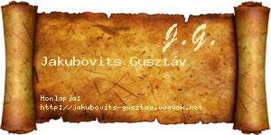 Jakubovits Gusztáv névjegykártya