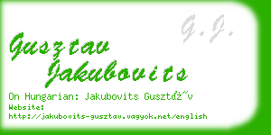 gusztav jakubovits business card